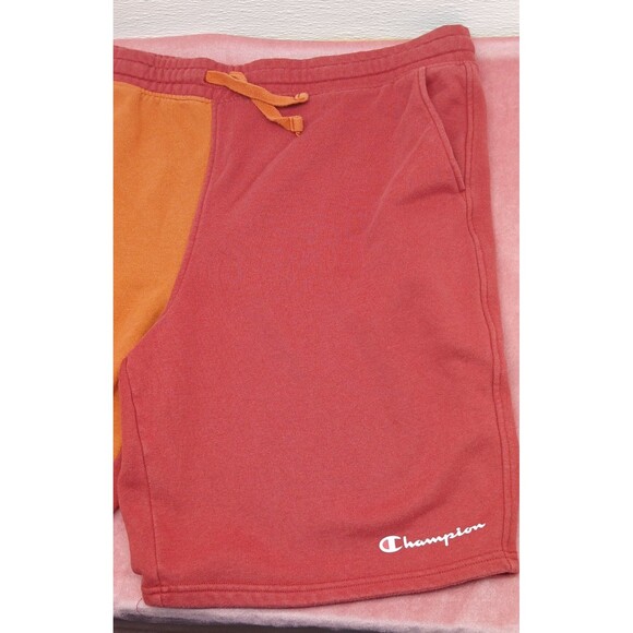 VTG Y2K Style Champion Shorts Mens  Colorblock Orange Red Size XXL - Picture 3 of 7